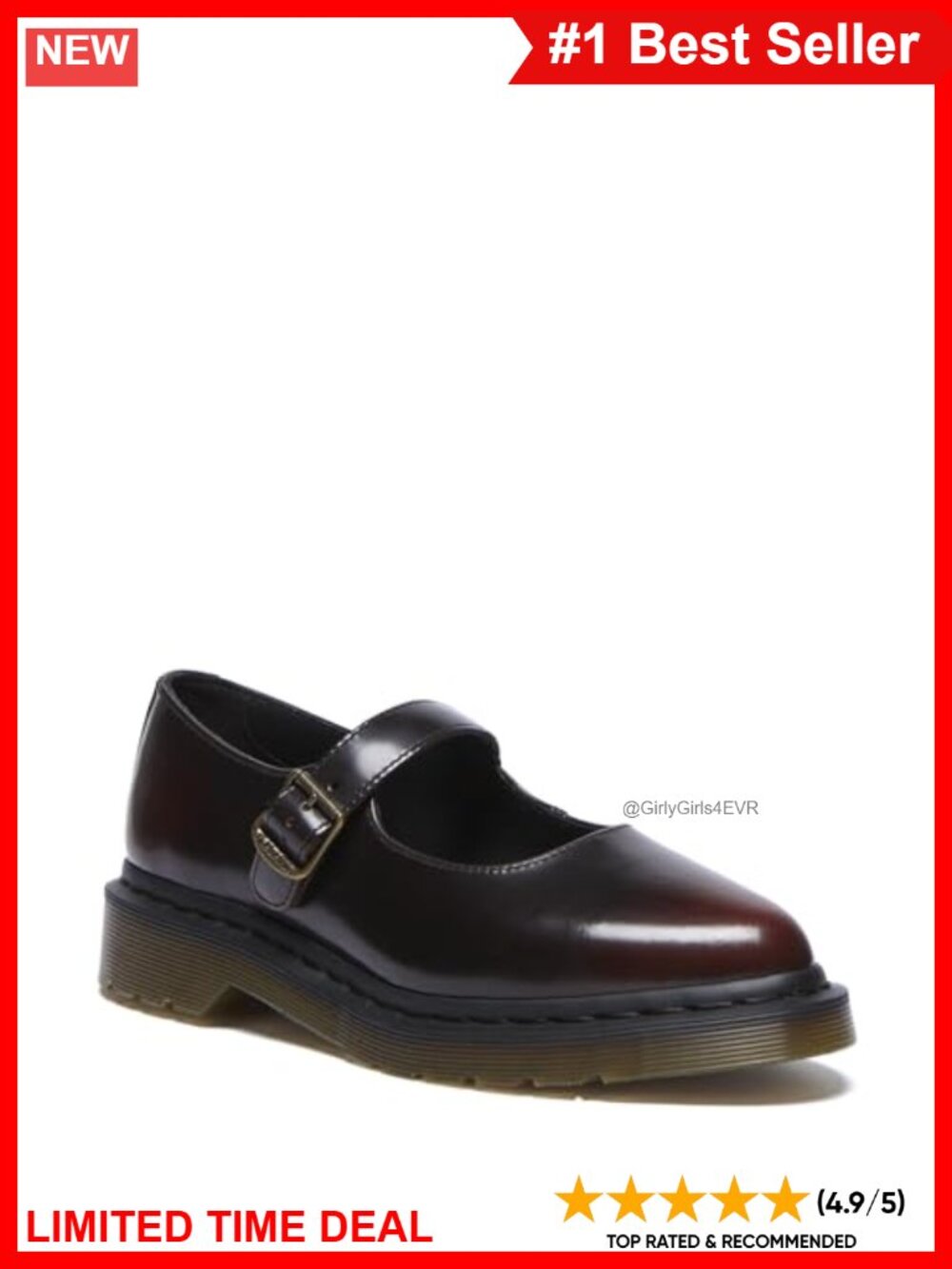 Dr. Martens Elphie Mary Jane Flats Leather Round Toe Casual